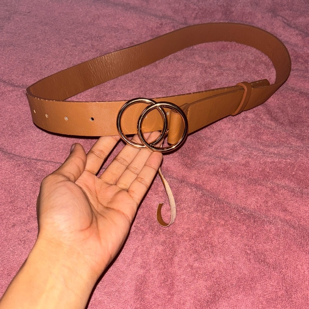 Vonmelli faux-leather brown belt